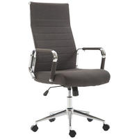 DREHSTUHL Stoff dunkelgrau - Chromfarben/Dunkelgrau, Textil/Metall (58/105/66cm) - CLP