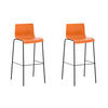BARHOCKER 2er Set Kunststoff orange - Schwarz/Orange, Kunststoff/Metall (43/100/48cm) - CLP