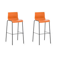 BARHOCKER 2er Set Kunststoff orange - Schwarz/Orange, Kunststoff/Metall (43/100/48cm) - CLP
