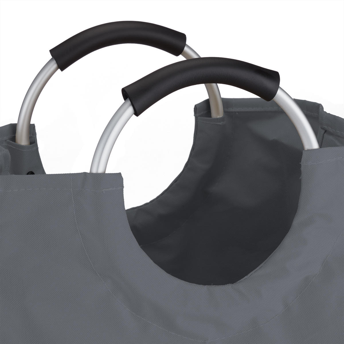 WÄSCHEKORB - Anthrazit, Textil/Metall (38/70/38cm) - Relaxdays