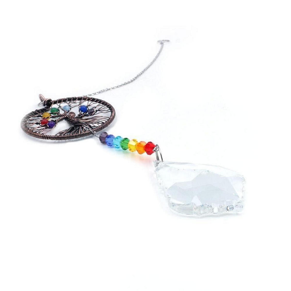WINDSPIEL Lebensbaum Kristall Anhänger Schwarz - Multicolor, Metall (34.8/5/5cm)