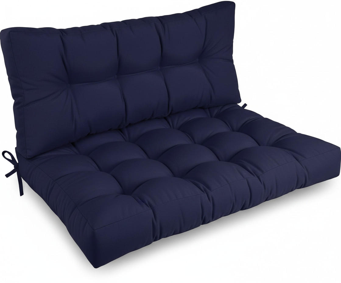 PALETTENKISSEN ECO Style Sitz 120x80x15cm Dunkelblau + Rücken (1tlg) - Dunkelblau, Textil (80/15/120cm) - Beautissu 