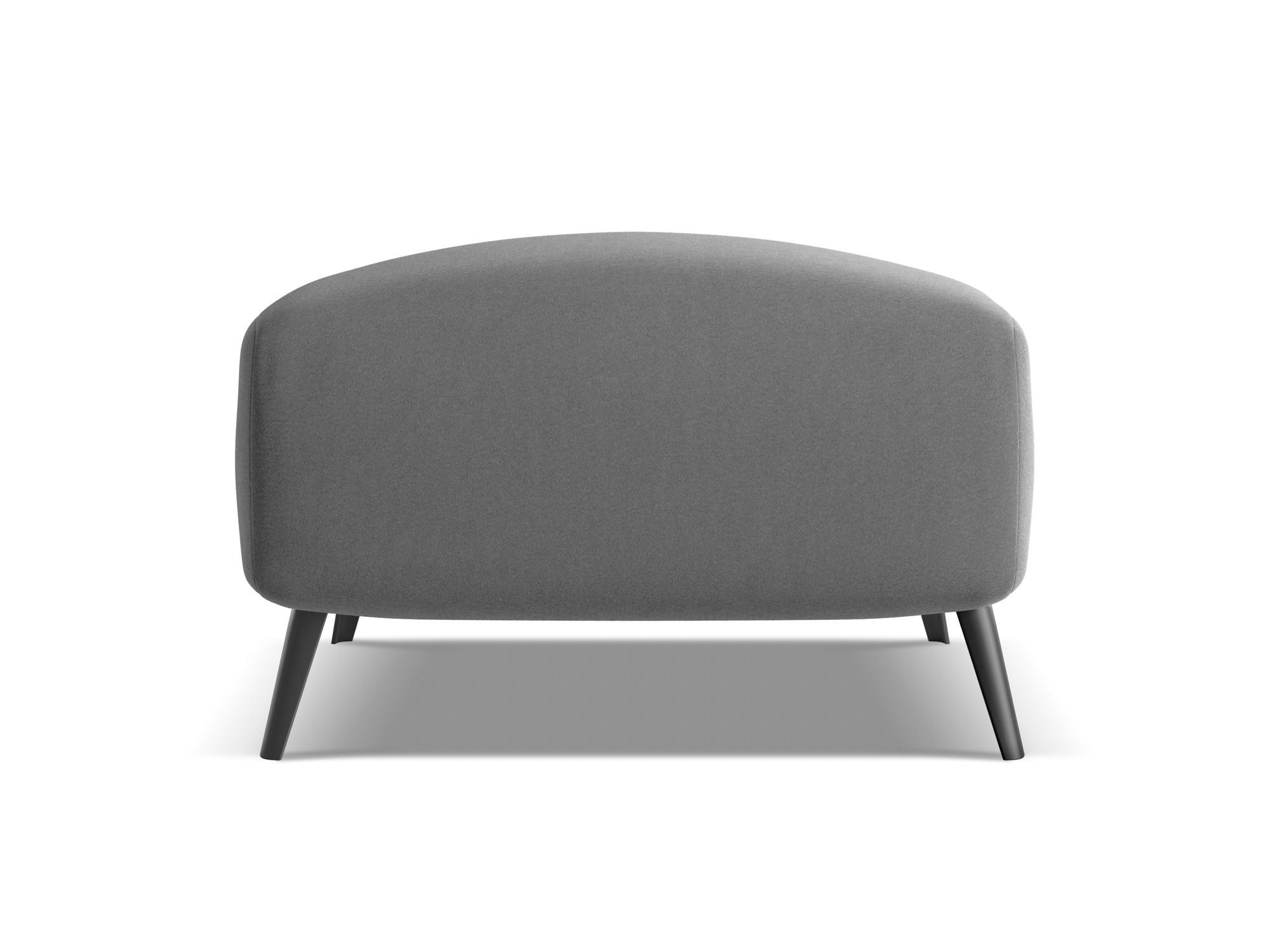 POUF Samt Stoff Grau - Schwarz/Grau, Textil/Metall (65/44/65cm) - Makamii