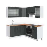 ECKKÜCHE Fame-Line Anthrazit Landhaus/Weiß 160 x 190 cm, AP Eiche - Anthrazit/Weiß, Holzwerkstoff (190/81.6/60cm) - Vicco