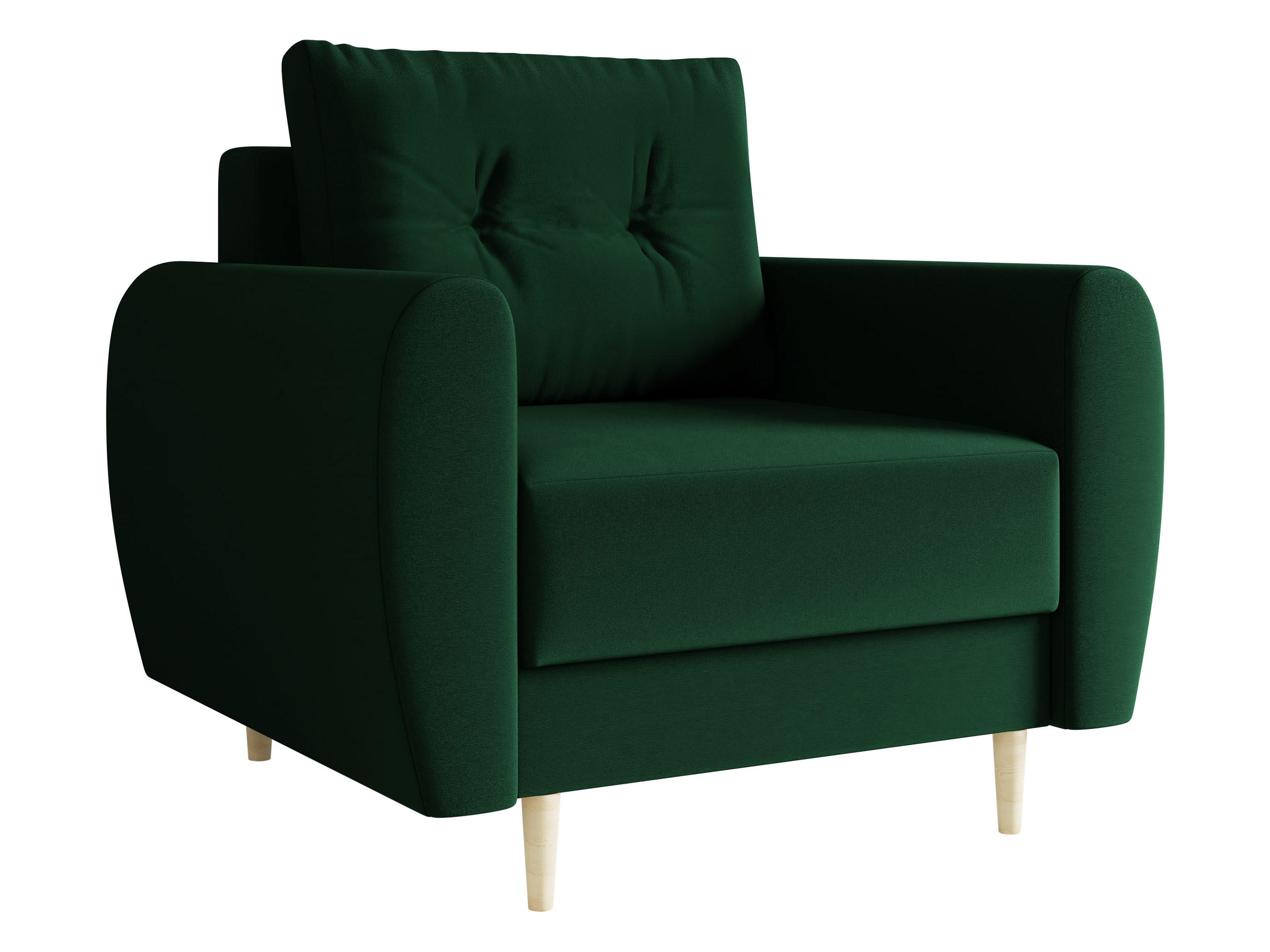 SESSEL Palermo - Naturfarben/Grün, Holz/Textil (104/95/82cm) - MIRJAN24