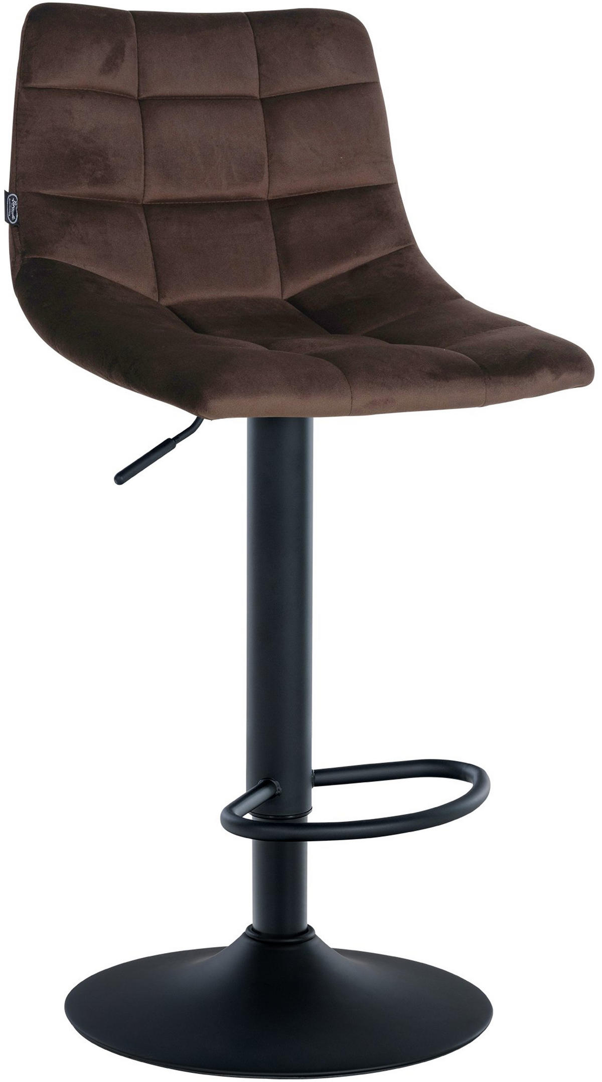 BARHOCKER 2er Set James Samt schwarz braun - Schwarz/Braun, Textil/Metall (43/108.5/46.5cm) - TPFLiving