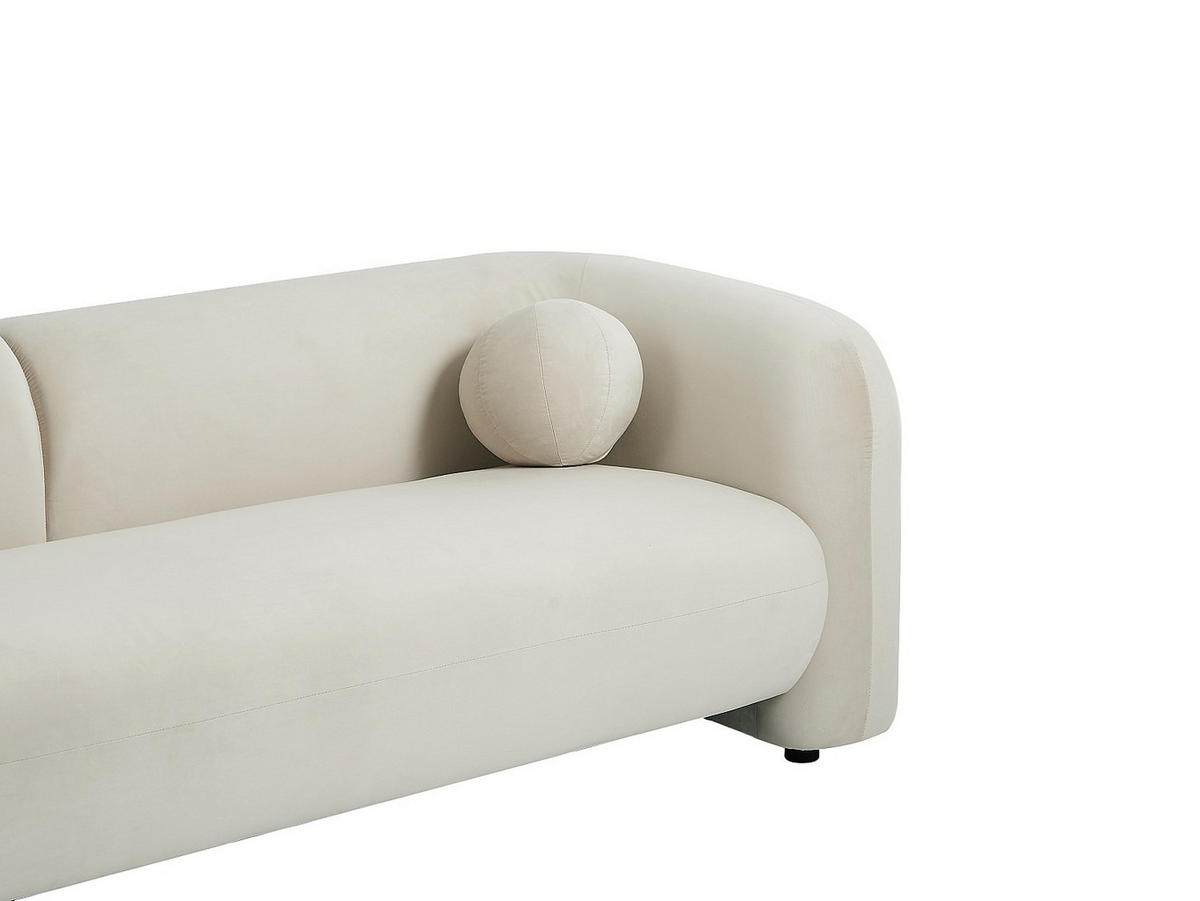 SOFA - 3 Personen - stoff - beige Ovotas - Beige, Textil (226/68/86cm) - Vente-Unique