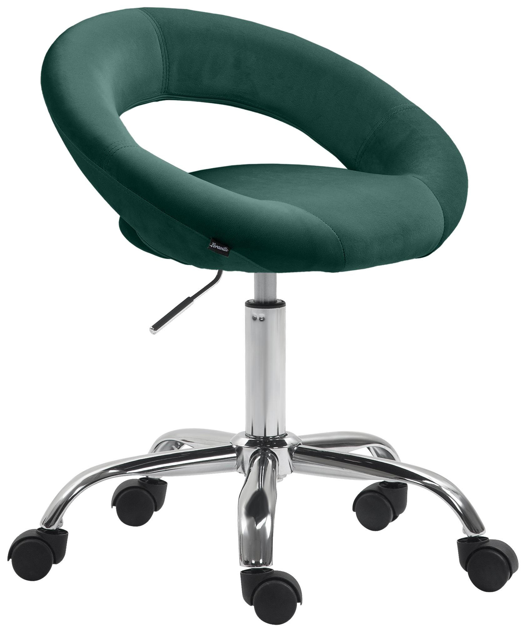HOCKER Samt grün - Grün, Textil/Metall (53/66/47cm) - CLP