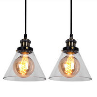 HÄNGELEUCHTE Metall Schwarz Klar - Schwarz, Glas (18/23/110cm)