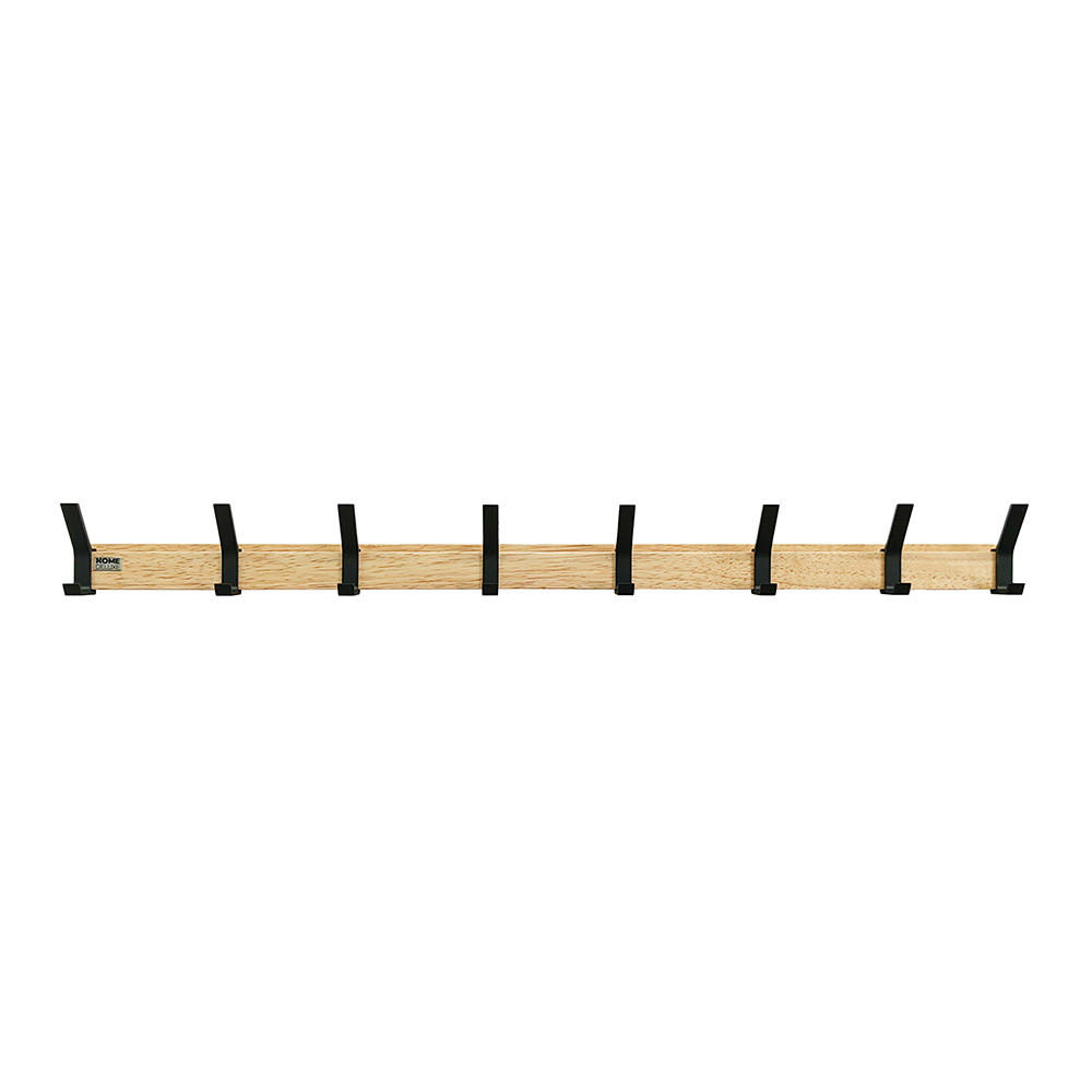 GARDEROBENLEISTE STRIPE - Menge: 8 x Haken - Braun, Holz (70/6.9/6.8cm) - Home Deluxe