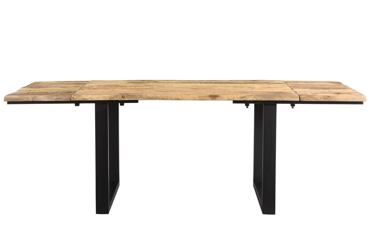 ESSTISCH LORE Holz Akazie - Schwarz/Naturfarben, Holz/Metall (140/90/77cm) - KAWOLA