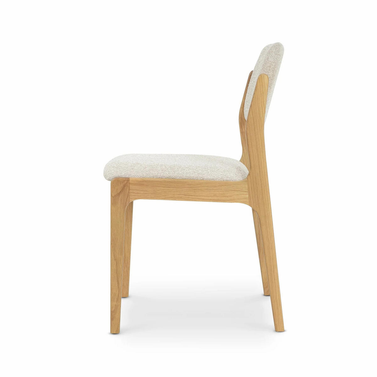 ESSZIMMERSTUHL Oslo 2er Set, Natur Eiche + beiger Stoff - Beige, Holz (52/83/45cm) - WOODEK