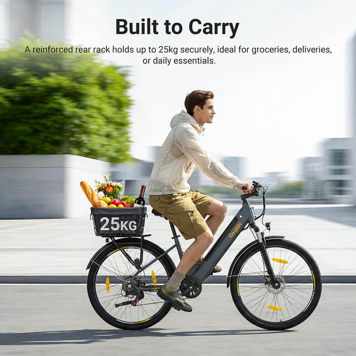 E-BIKE Eleglide T1 ST – Extensive 100 km Reichweite herausnehmbarer Akku - Grau, Metall (25cm)