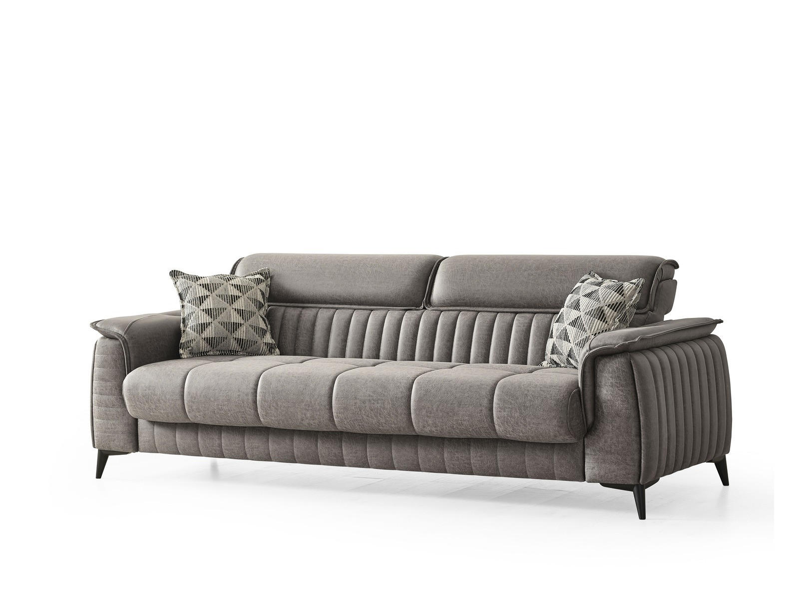 SITZGARNITUR Regina, Grau Stellvariante 3+1 - Grau, Holzwerkstoff/Kunststoff (243/85/95cm)