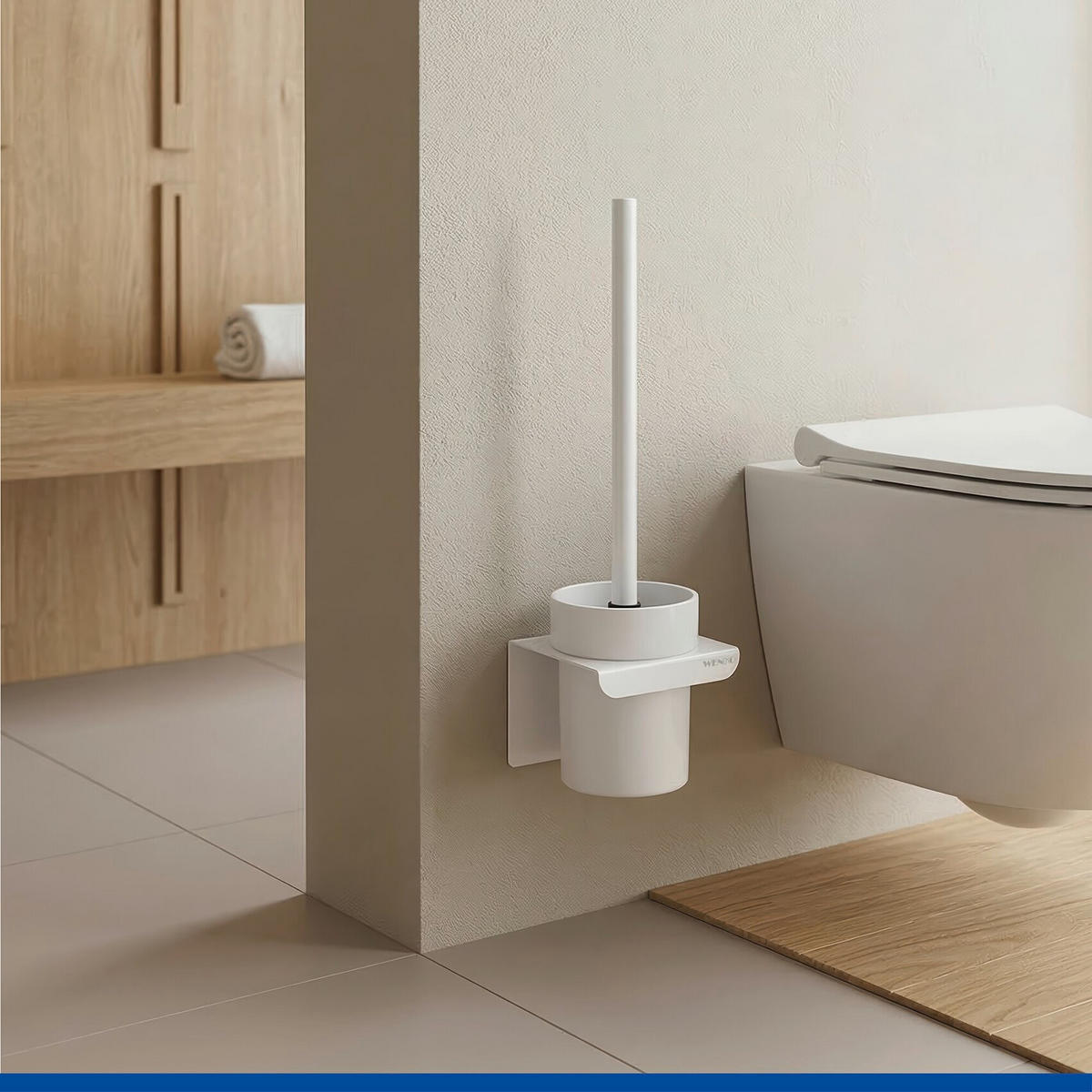 SILIKONBÜRSTE für die Toilette Lizan 10,5/10,5/35,5 cm - Weiß, Metall (10.5/35.5/10.5cm) - Wenko