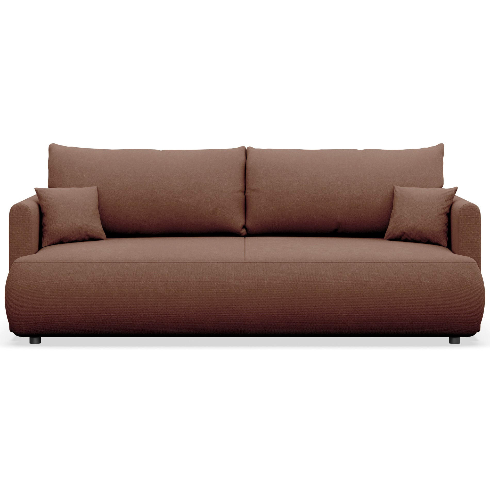 SCHLAFSOFA Ovo Mini Kupfer Chenille Easy Clean - Schwarz/Kupferfarben, Kunststoff/Textil (226/90/97cm) - Selsey