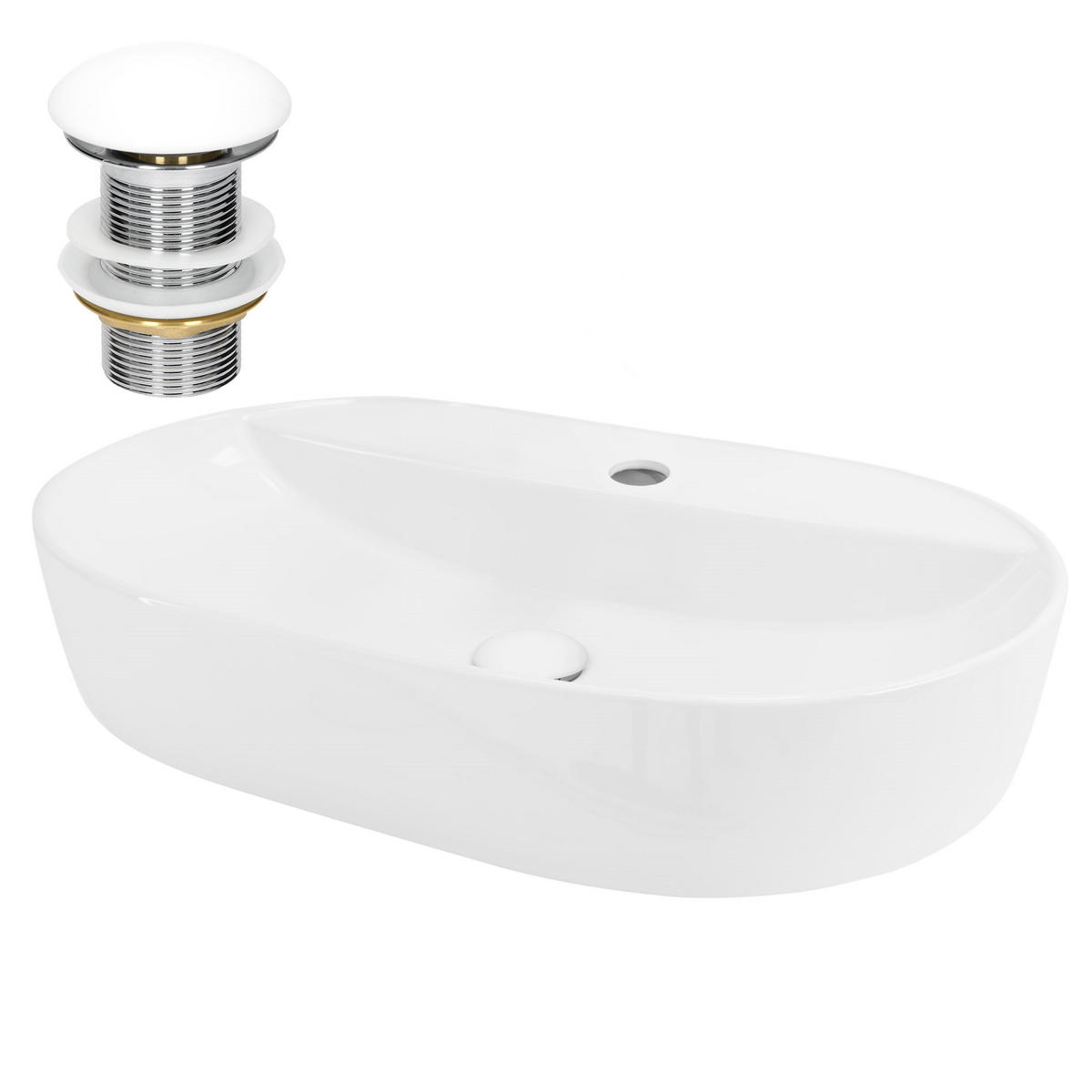 WASCHBECKEN - Weiß, Keramik (40/12/60cm) - ML-DESIGN