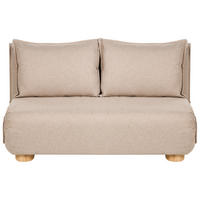 SCHLAFSOFA 2-Sitzer Kunstleinen Beige Abisko - Hellbraun/Beige, Textil (140/80/82cm) - Beliani
