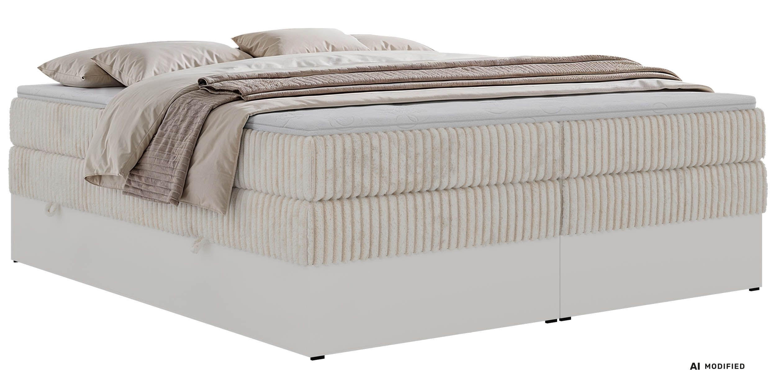 POSTEL BOXSPRING TRAVIT ZERO KING 180/200 - Béžová Manšestr - Topper Visco - H3 - černá/béžová, textil/plast (180/200cm) - MKS