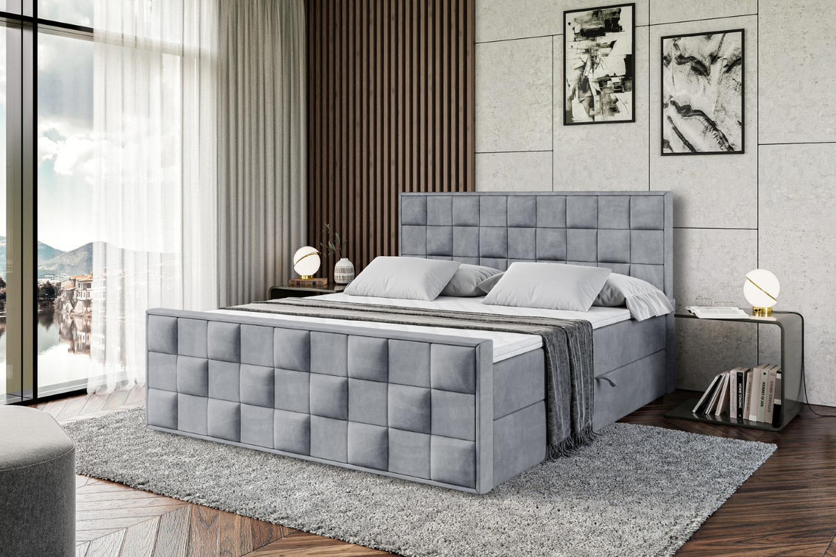 BOXBETT ZAFIRA - 200x200 - H4 - Grau - Grau, Holzwerkstoff (200/200cm) - ALTDECOR
