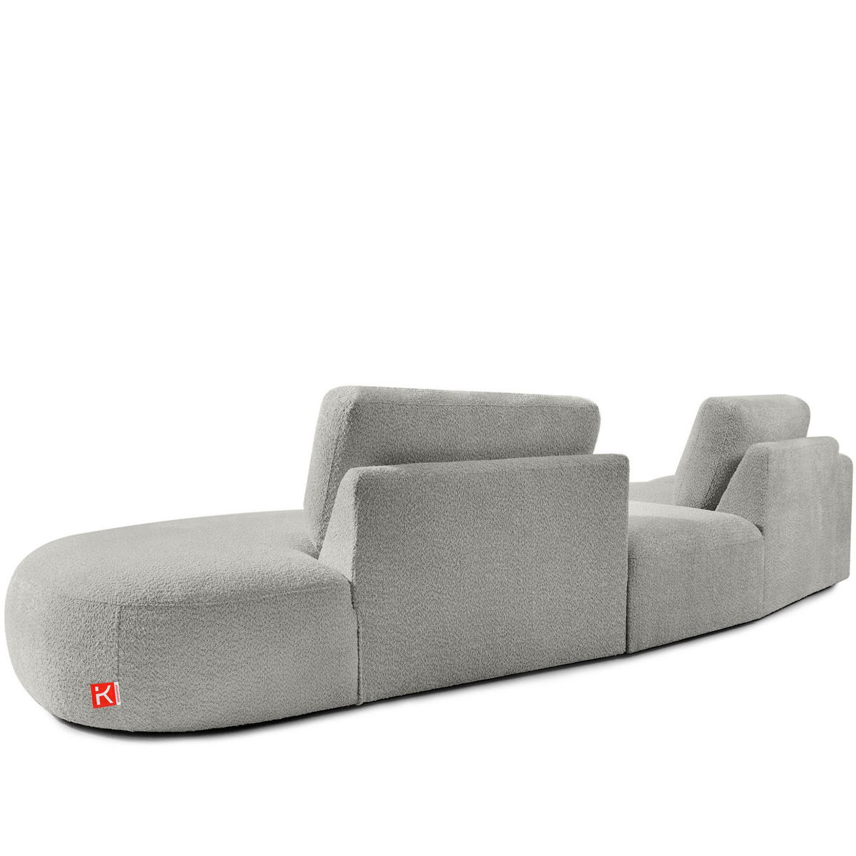 4-SITZER ECKSOFA ZUCCO Boucle rechts, Hellgrau - Hellgrau, Textil (350/84/105cm) - KONSIMO®