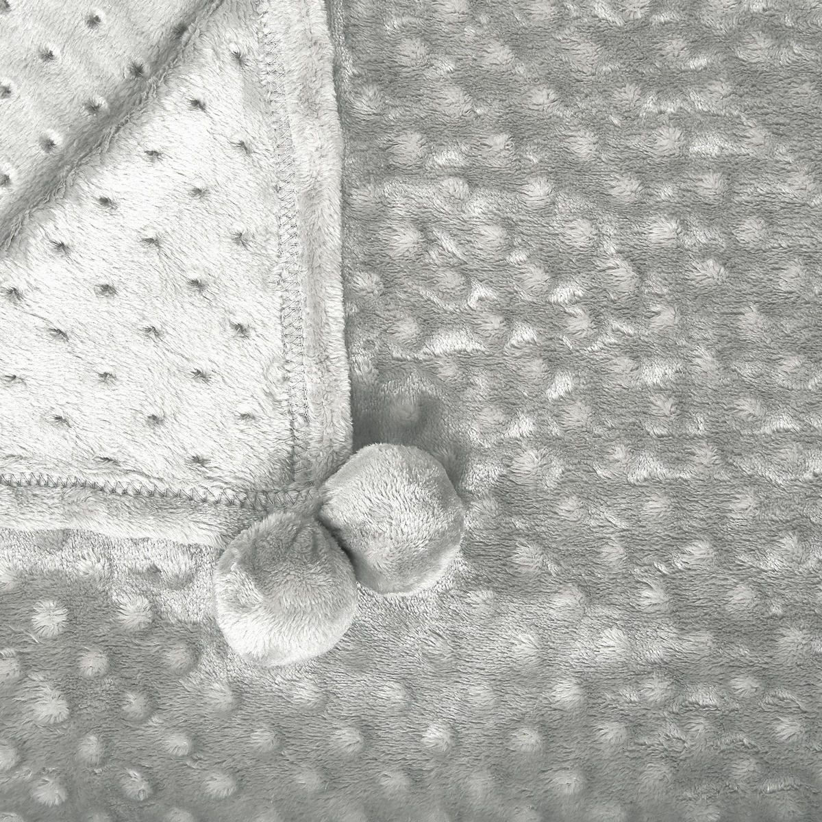 DECKE Hellgrau Samur 220/200 cm - Hellgrau, Textil (200/220cm) - Beliani