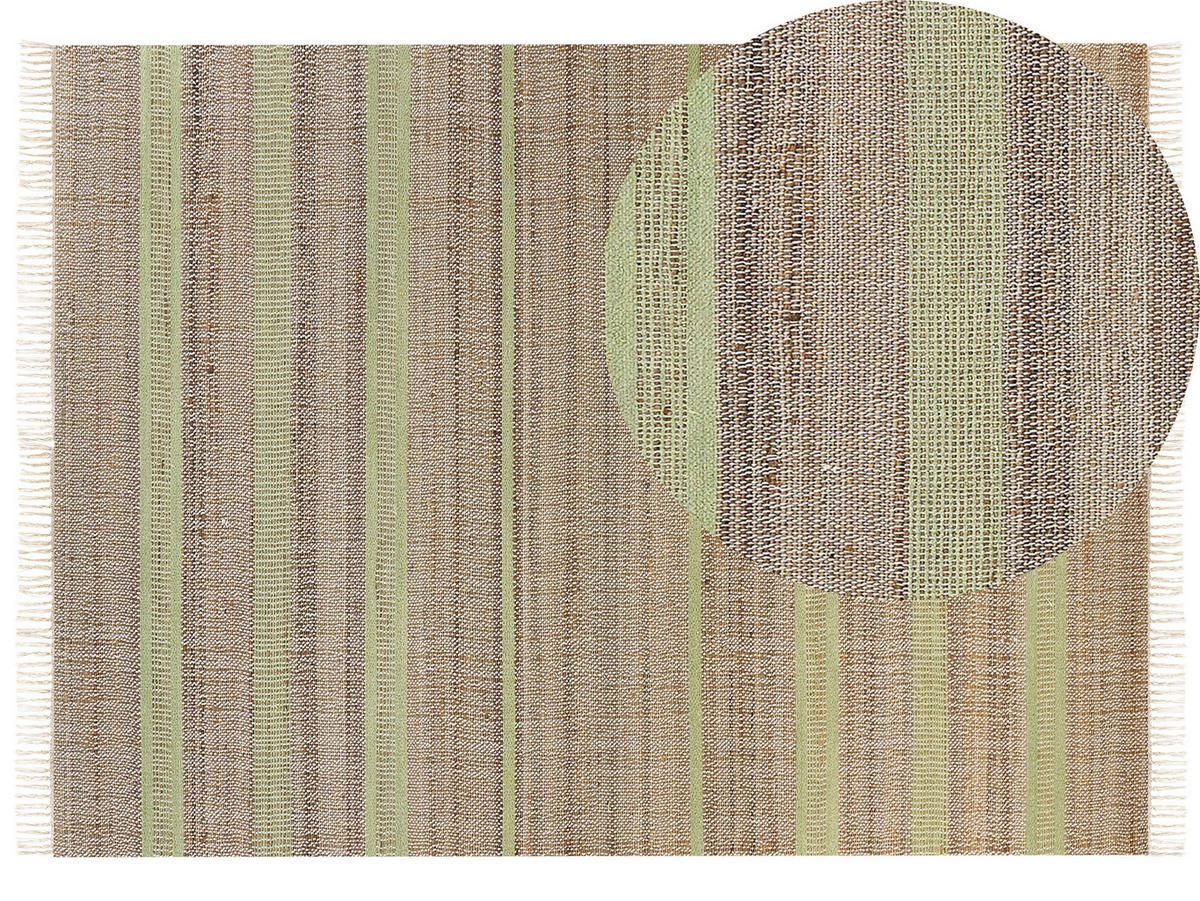 TEPPICH geflochten Talpur 230/160 cm - Beige, Naturmaterialien (160/230cm) - Beliani