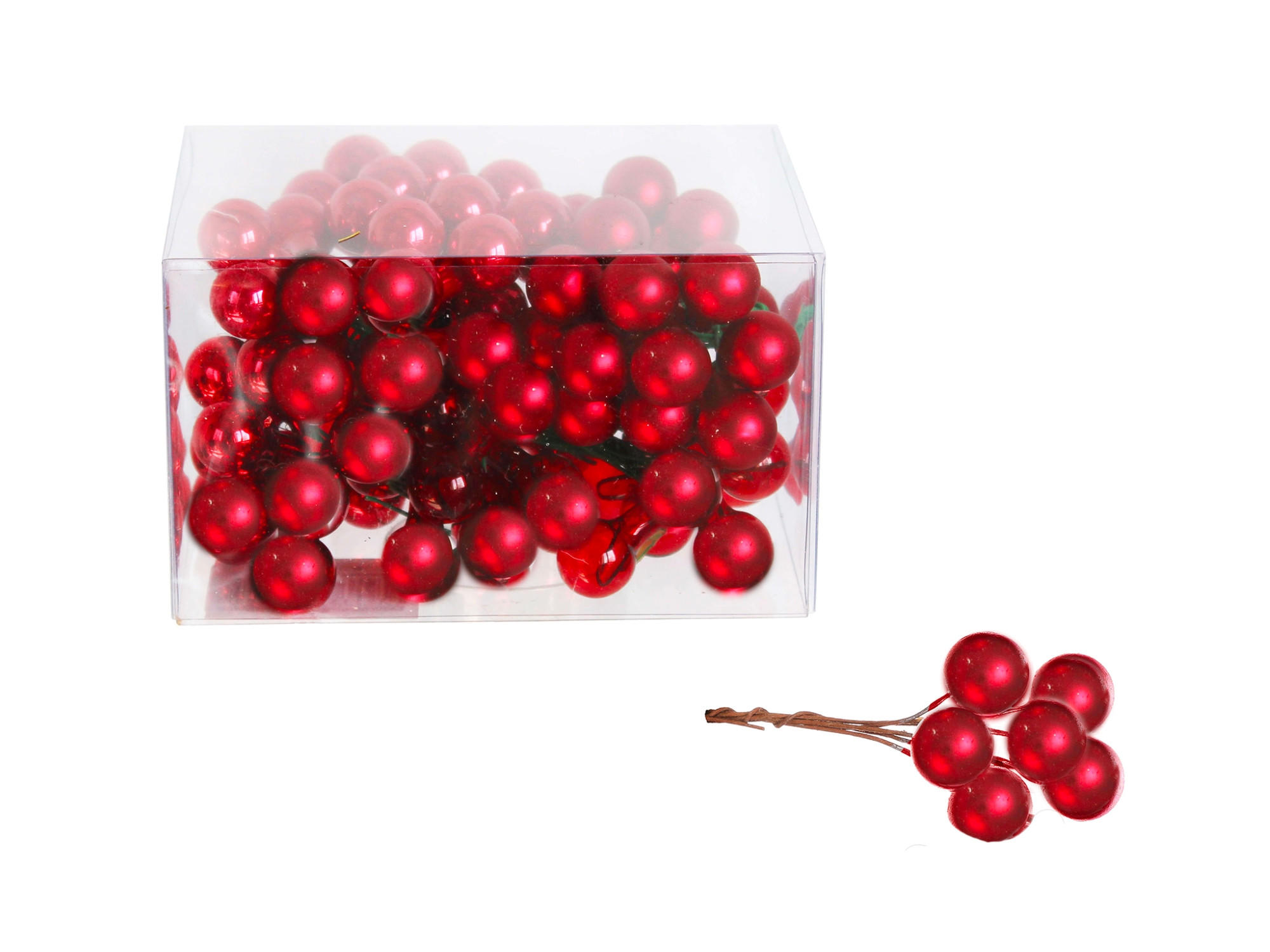 WEIHNACHTSDEKOELEMENTE 120er-Set Dekoelemente rund rot 4 cm - Rot, Kunststoff (0.5/0.5/4cm) - LAALU