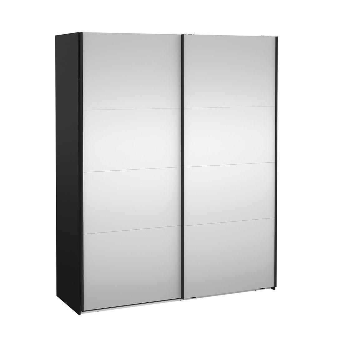 SCHIEBETÜRENSCHRANK, Catania, Schwarz, Holzwerkstoff, 179 x 67 x 221 cm - Schwarz, Holzwerkstoff (179/221/67cm) - ebuy24