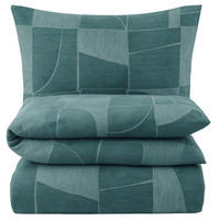 BIBER-BETTWÄSCHE 135x200 - Kuschelig warmer Flanell Bettbezug aus 100% Baumwolle für Herbst & Winter - Muster Grün - Grün, Textil (135/200cm) - Carpe Sonno