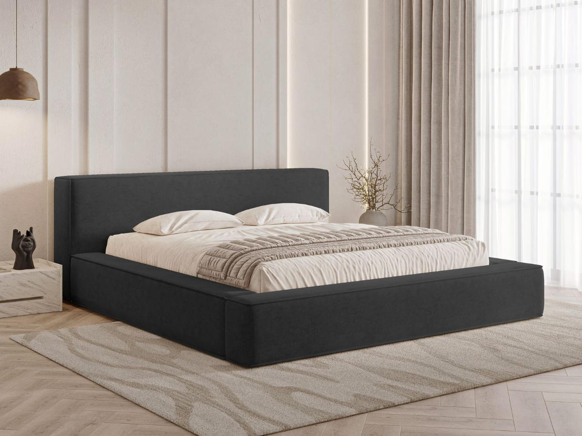 POLSTERBETT Mali 180x200 Schwarz - Schwarz, Textil (180/200cm) - Graingold