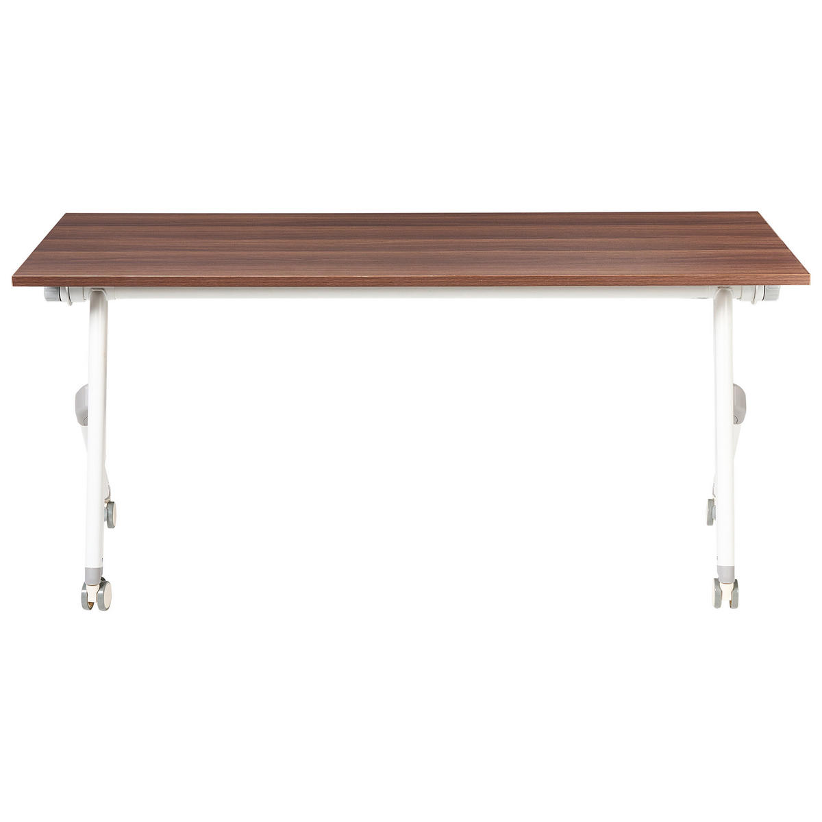 SCHREIBTISCH Zusammenklappbarer Dunkelbraun 160/60 cm Bendi - Braun/Weiß, Holzwerkstoff (60/160/73cm) - Beliani