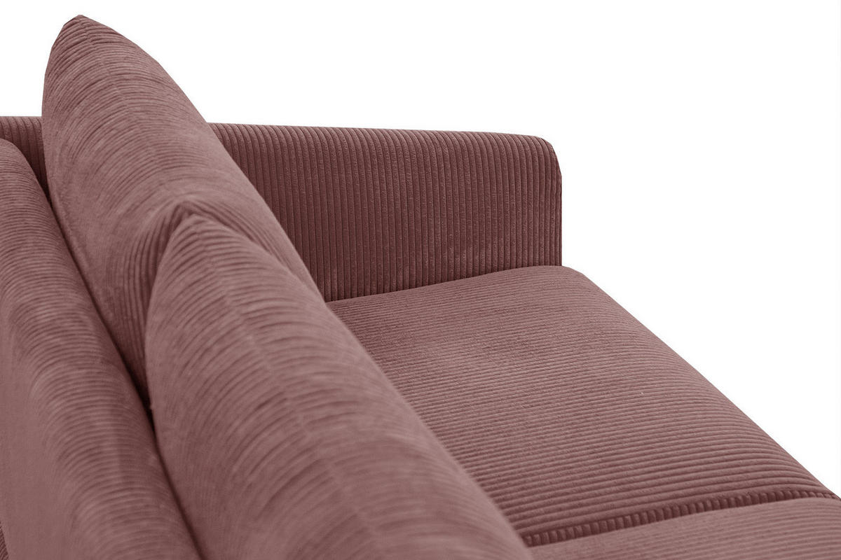 ECKSOFA VILT 4-Sitzer, altrosa - Schwarz/Altrosa, Holzwerkstoff/Textil (156/255cm) - Courtois Laville