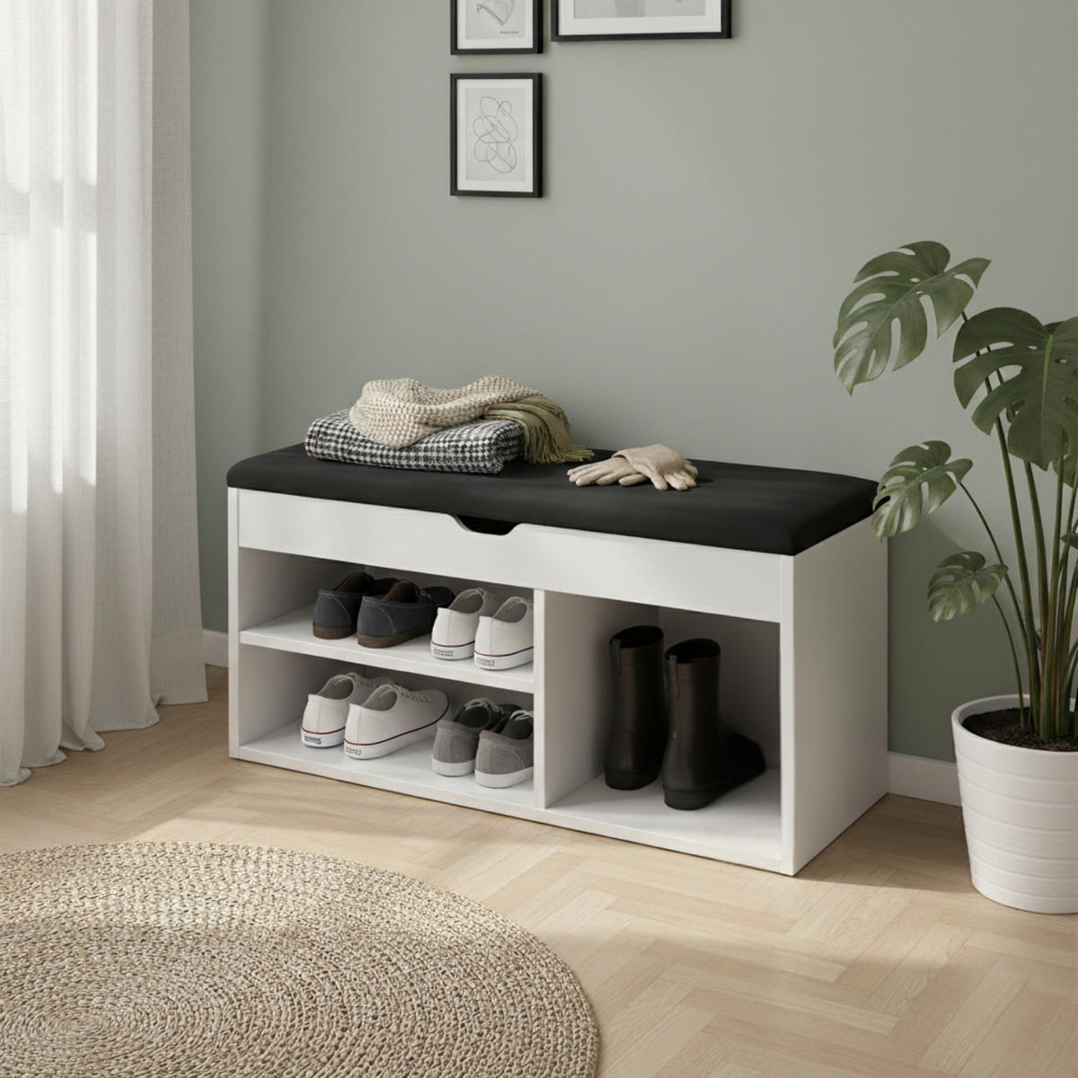 SCHUHREGAL Tria 80/43/30 cm - Weiß, Holzwerkstoff (30/43/80cm) - BOXIMO