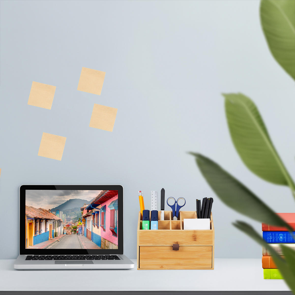 KOSMETIK-ORGANIZER - Hellbraun, Holz/Textil (25.5/19/12.5cm) - Relaxdays