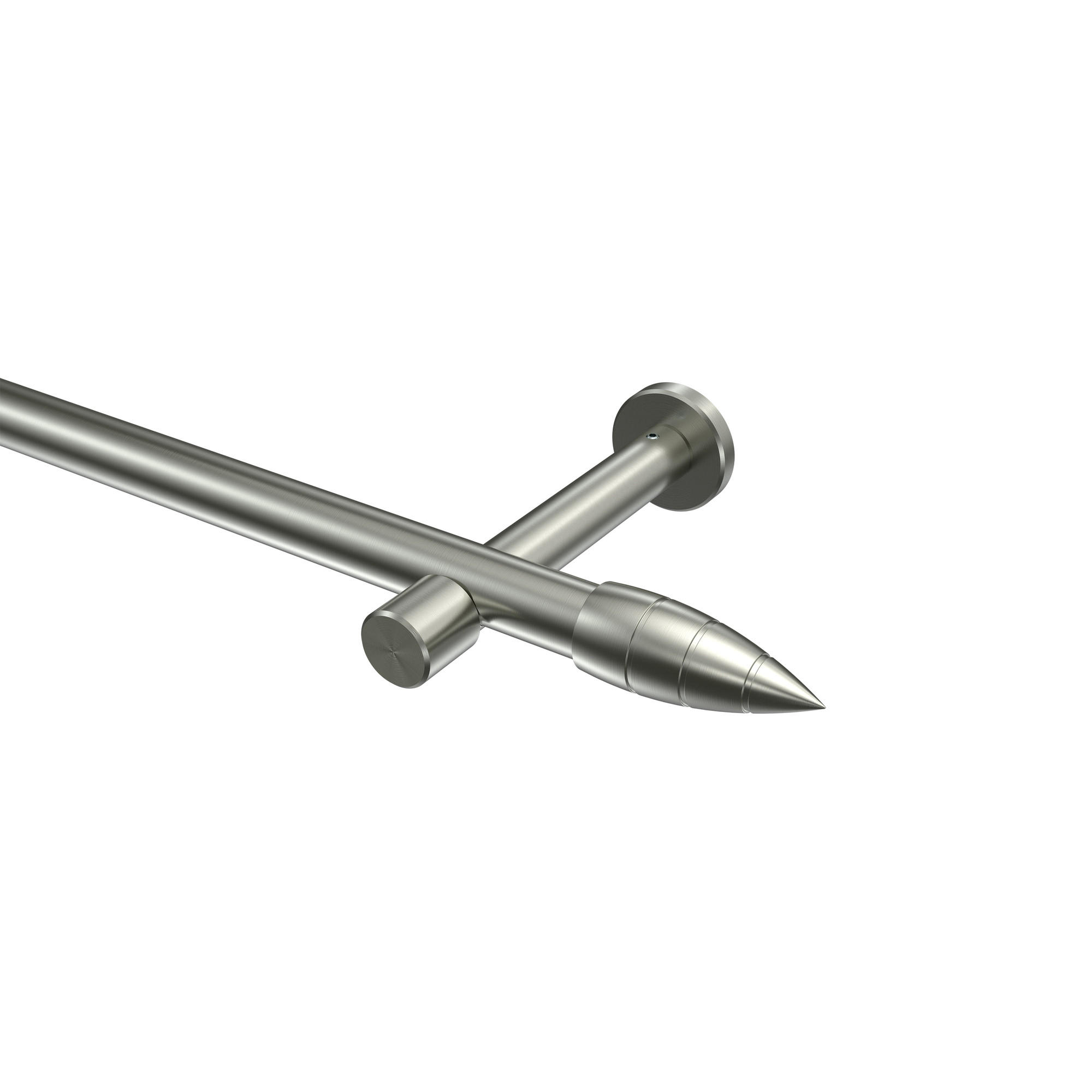 GARDINENSTANGE Prestige Samanto 120 cm, 1-läufig (ohne Ringe), 20 mm Ø Edelstahl-Optik - Edelstahlfarben, Metall (120cm) - INTERDECO