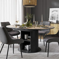 JÍDELNÍ STŮL Tavero Rustikální dub/černá - divoký dub, kompozitní dřevo (120/160/76.2cm) - Vicco