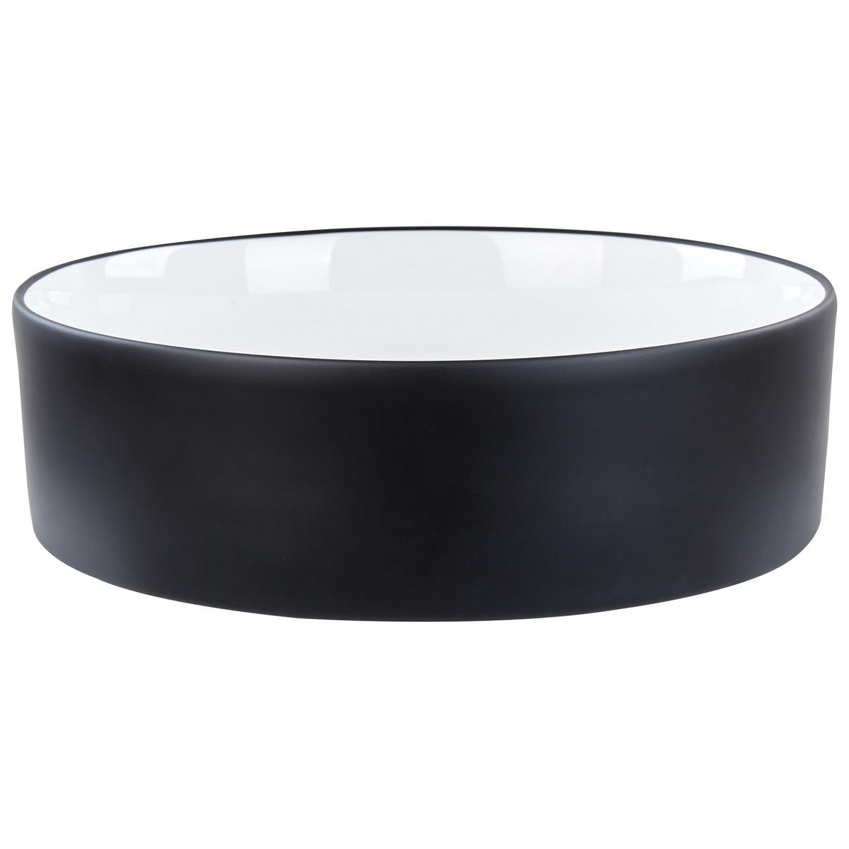 AUFSATZWASCHBECKEN 40 cm Schwarz/Weiß Tebar - Schwarz/Weiß, Keramik (40/12/40cm) - Beliani