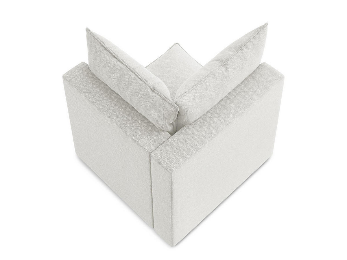 SOFAELEMENT Bouclé Stoff Weiß - Schwarz/Weiß, Holzwerkstoff/Kunststoff (90/77/90cm) - Makamii