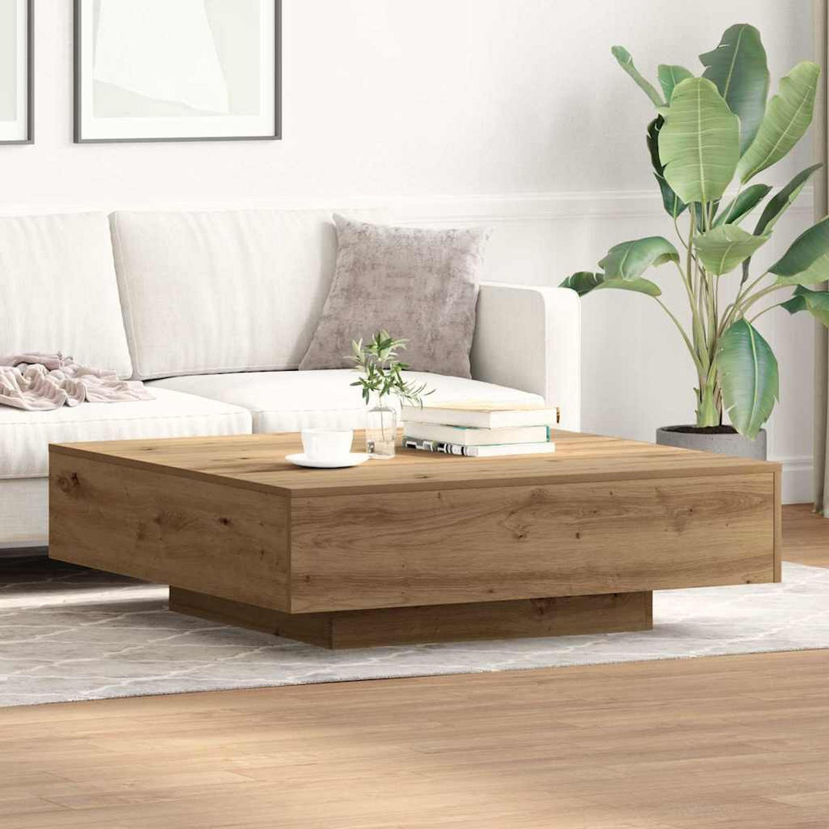 COUCHTISCH Haltbar 100/100/31 cm Schwarz Holzwerkstoff - Schwarz, Holzwerkstoff (100/100/31cm) - vidaXL