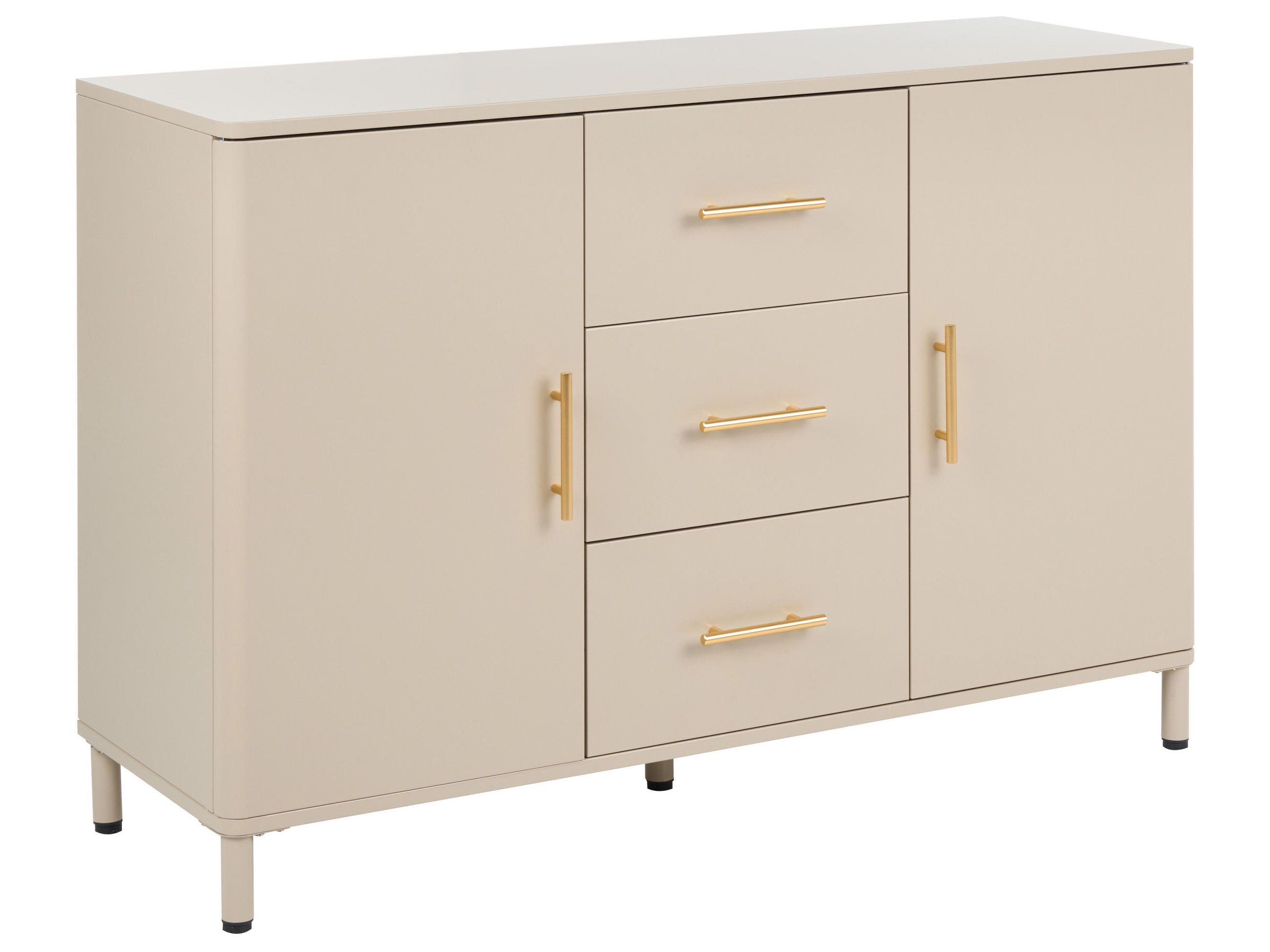 SIDEBOARD s zásuvkami Kov Béžový Ombura - béžová, kov (120/80/40cm) - Beliani