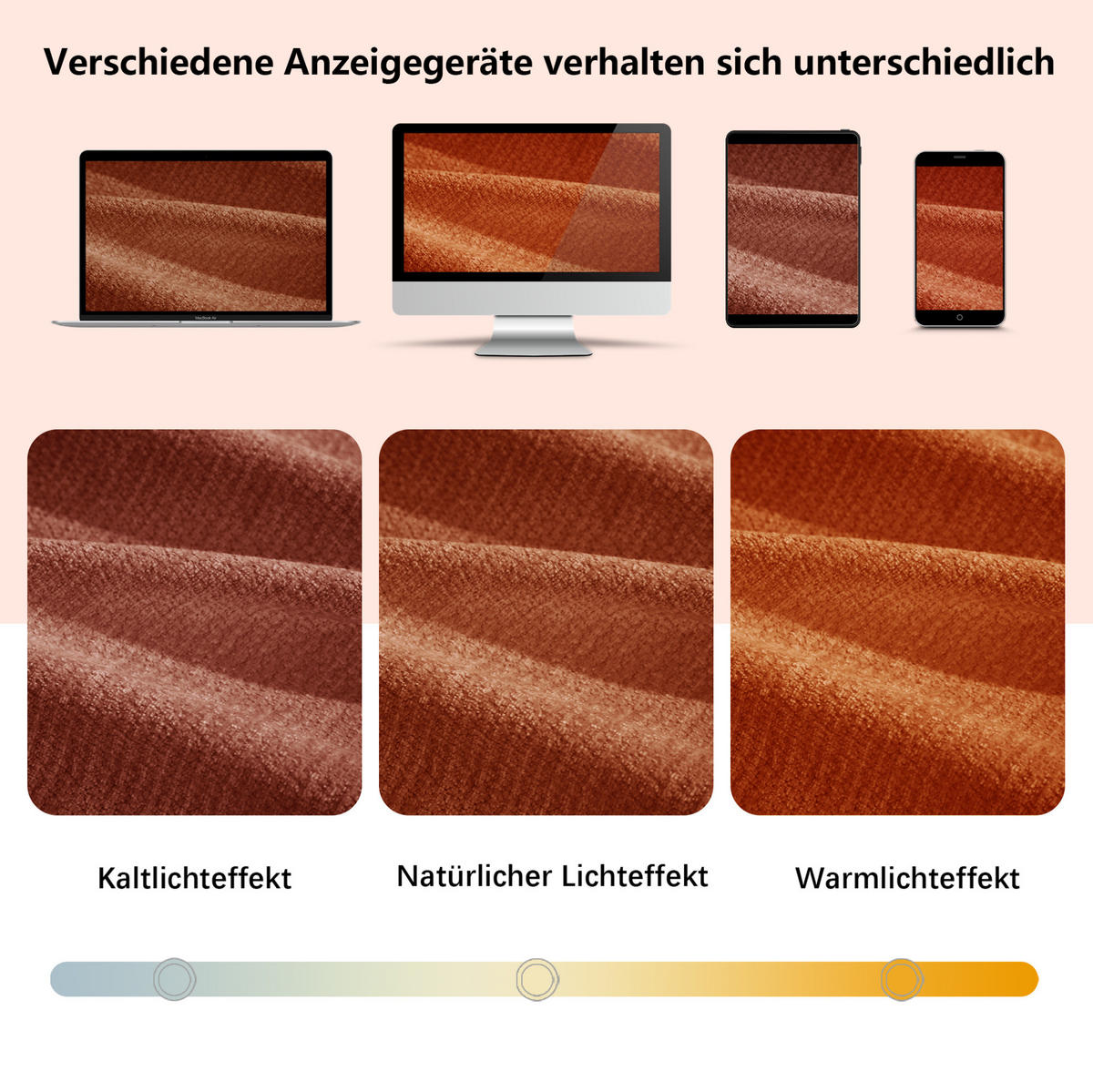 SOFA 264/97/68 cm in Orange, modular mit Chenille-Bezug und Karosteppung - Orange, Textil (97/68/264cm) - Flora Grace