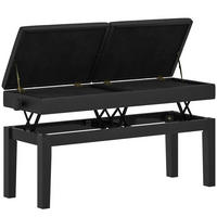 KLAVIERBANK DE-07143 verstellbarer Doppelsitz, Stauraum, bis 220 kg Schwarz - Schwarz, Holz (37/58/105cm) - ComfortXL