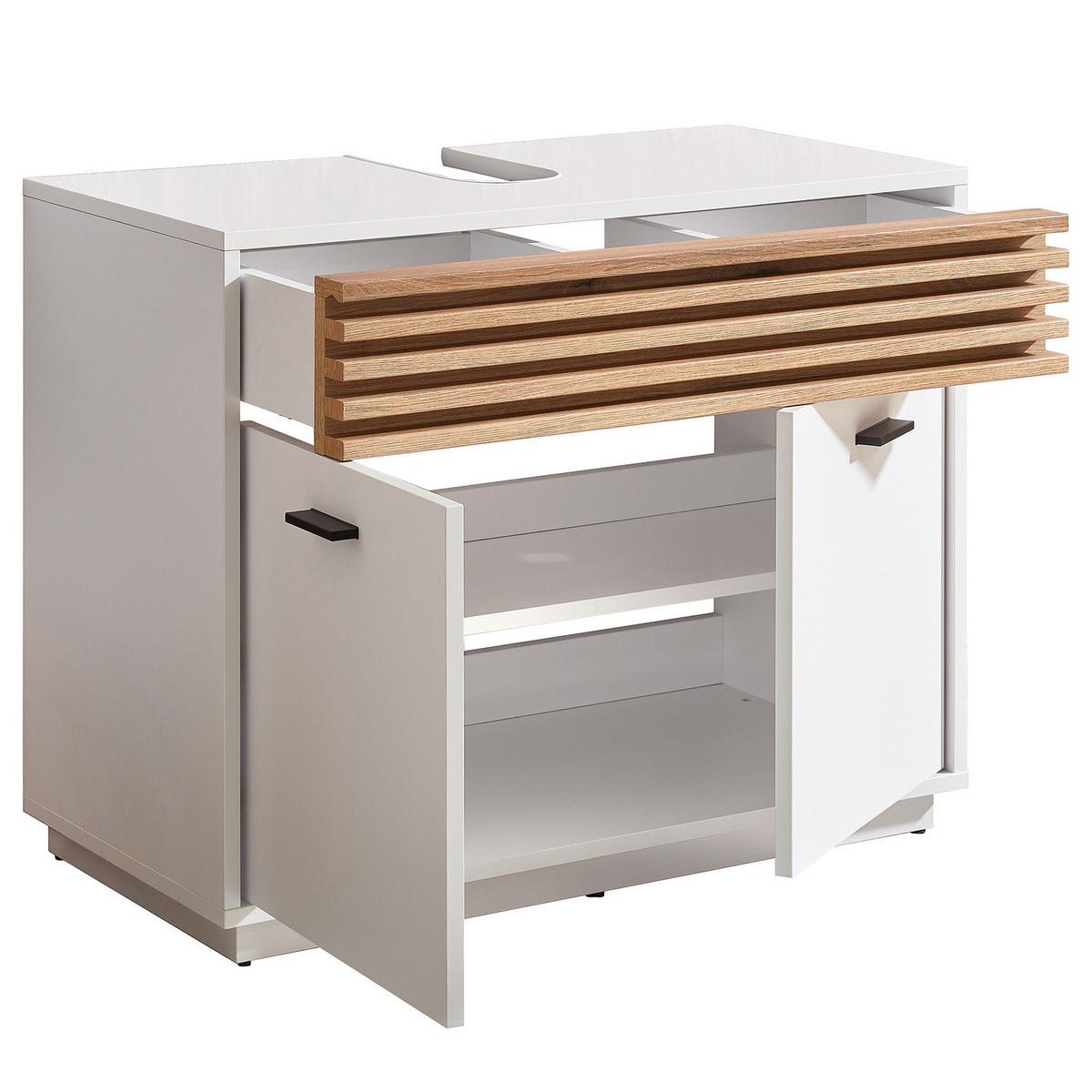 WASCHBECKENUNTERSCHRANK - Weiß, Holzwerkstoff (80/64/40cm) - home24