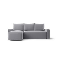 ECKSOFA mit Schlaffunktion SAVIO Poso 55 Links - Grau, Textil (232/140cm) - Bedante