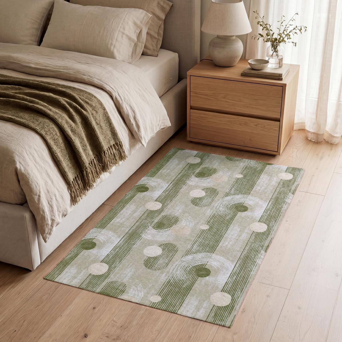 KOBERCE - Umelecké - Moderné - Zelené - 90x150 cm - olivovozelená, textil/plast (90/0.4cm) - OnlyWow