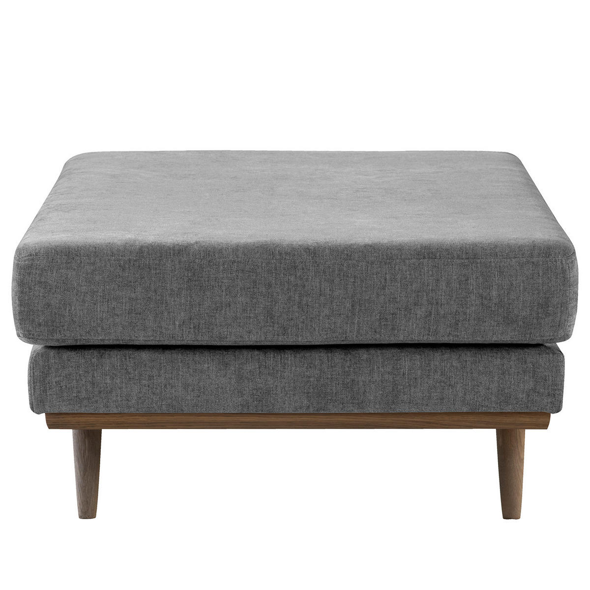 POLSTERHOCKER - Eichefarben/Dunkelgrau, Eichenholz/Textil (85/43/60cm) - home24