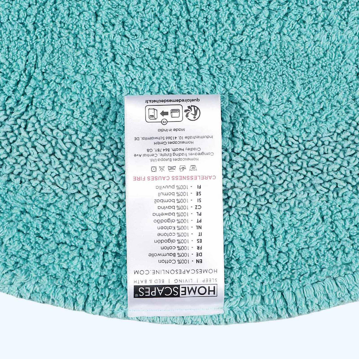 BADEMATTE 80 cm rund, 100% Baumwolle, wendbar - Hellblau, Textil (80/80cm) - Homescapes