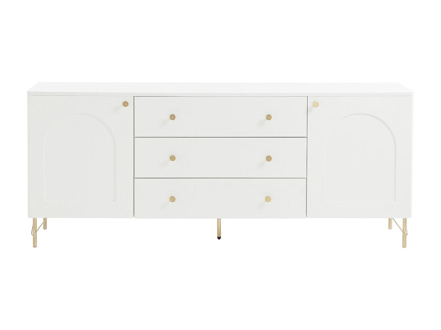 SIDEBOARD - 180 cm x 40 cm - Holz, Platte - Weiß - ALOBARA - Weiß, Holz (180/75/40cm) - Vente-Unique