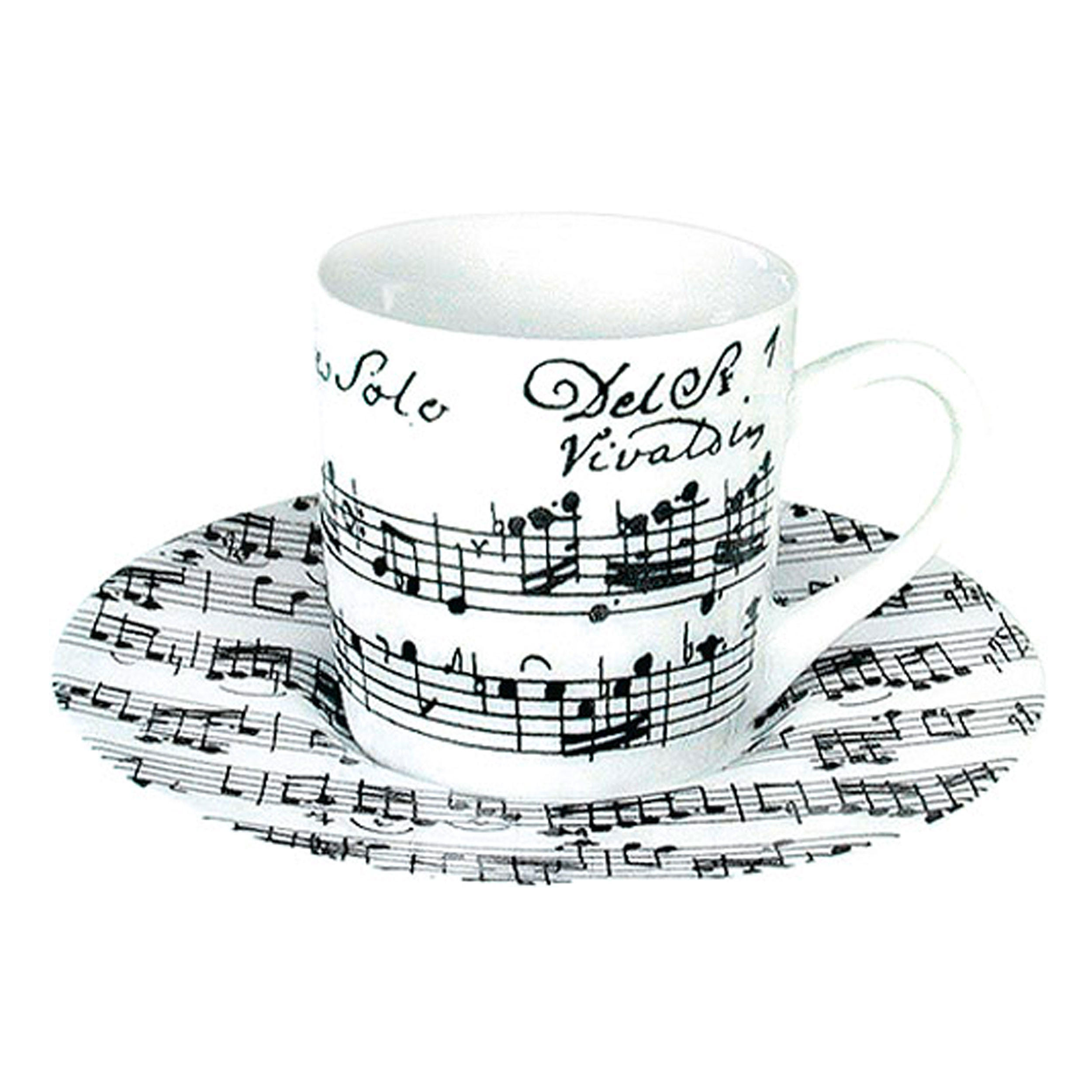 ESPRESSO SET Vivaldi Libretto Weiß, 2-tlg. - Naturfarben, Keramik (0.09L) - Könitz